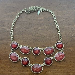 Ann Taylor Loft red gold choker necklace